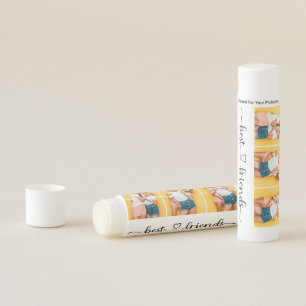 Personalized 3 Photo Collage Best Friends Forever Lip Balm