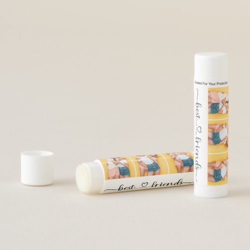 Personalized 3 Photo Collage Best Friends Forever  Lip Balm