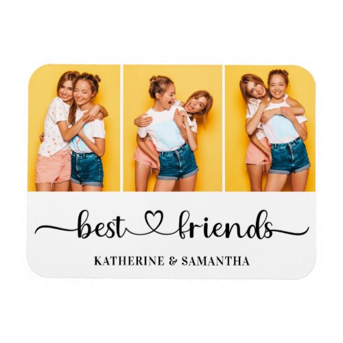 Personalized 3 Photo Collage Best Friends Forever Magnet