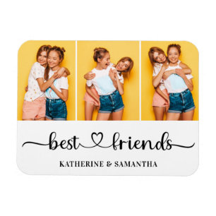 Personalized 3 Photo Collage Best Friends Forever Magnet