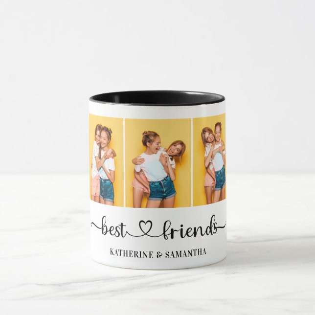 Personalized 3 Photo Collage Best Friends Forever  Mug (Center)