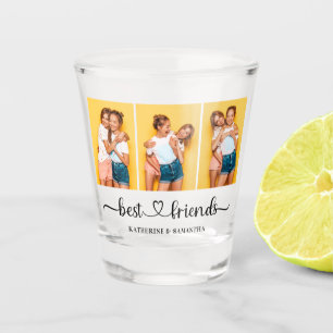 Personalized 3 Photo Collage Best Friends Forever Shot Glass
