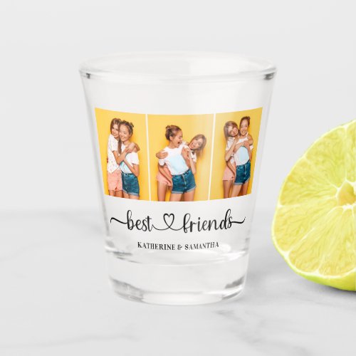 Personalized 3 Photo Collage Best Friends Forever  Shot Glass