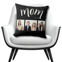 Personalized 3-Photo Collage Black Mom Est Year 