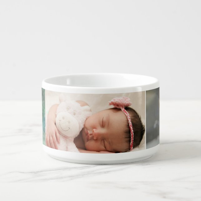 Personalized 3 Photo Collage Bowl (Center)