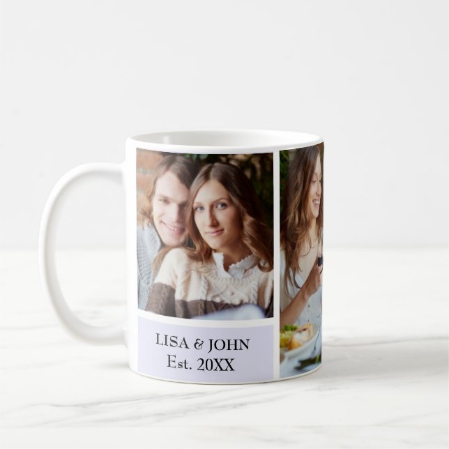 Personalized 3 Photo Collage Coffee Mug (Left)