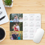 Personalized 3 Photo Collage Family 2024 Calendar Mouse Pad<br><div class="desc">Create your own custom, personalized, black and white 2024 full year 3 photo collage yearly calendar dust and stain resistant mousepad with non-slip back, for home and office. To customize, simply add three of your favorite family / kids / baby / pets / couple / wedding photos. While you add...</div>