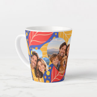 Personalized 3 Photo Colorful Botanical Coffee Mug