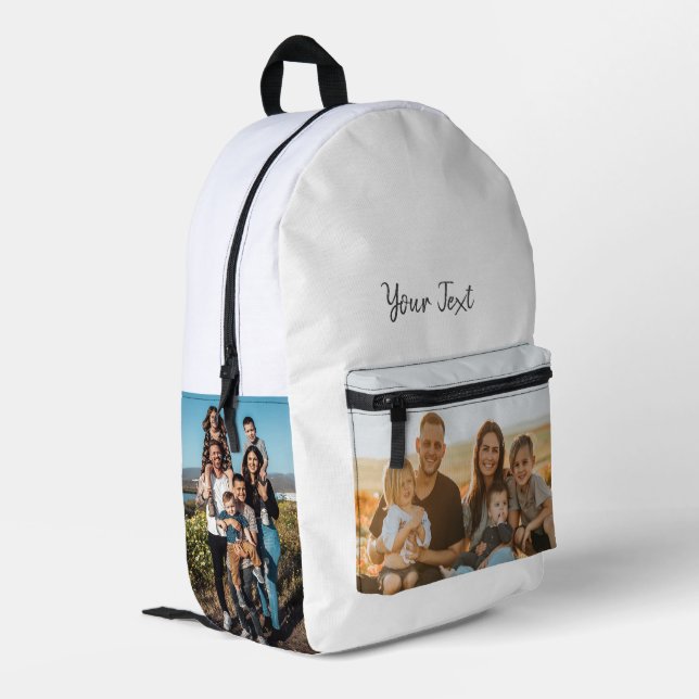 Personalized 3 Photo & Custom Text Template Printed Backpack (Back Corner Left)