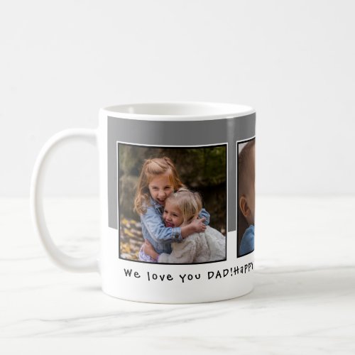 Personalized 3 Photo Fathers Day Coffee Mug