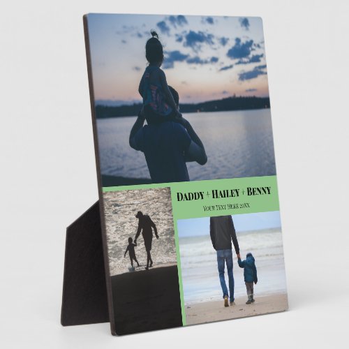 Personalized 3 Photo Gift for Dad Work Desk Easel  Plaque