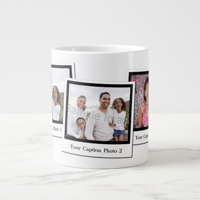 Personalized 3 Photo Instant-Frames Large Coffee Mug (Front)