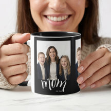 Personalized 3 Photo Mom Kids Year Established 