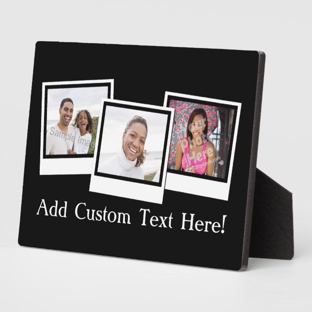 Personalized 3-Photo Snapshot Frames Custom Color (Side)