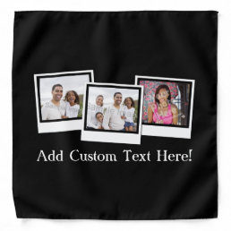 Personalized 3-Photo Snapshot Frames Custom Color Bandana