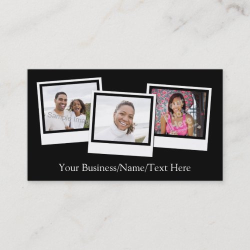 Personalized 3_Photo Snapshot Frames Custom Color Business Card