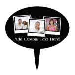 Personalized 3-Photo Snapshot Frames Custom Color Cake Topper