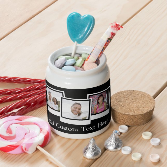 Personalized 3-Photo Snapshot Frames Custom Color Candy Jar (In Situ)