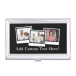 Personalized 3-Photo Snapshot Frames Custom Color Case For Business Cards