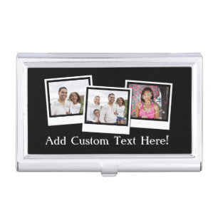 Personalized 3-Photo Snapshot Frames Custom Color Case For Business Cards