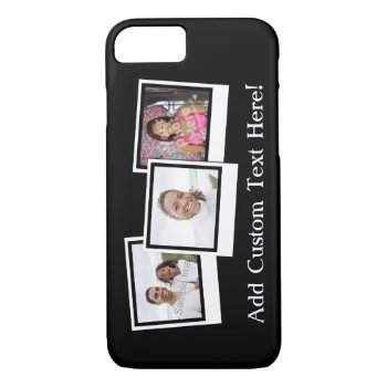 Personalized 3-photo Snapshot Frames Custom Color Iphone 8/7 Case by cutencomfy at Zazzle