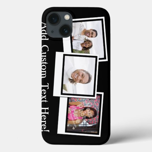 Personalized 3_Photo Snapshot Frames Custom Color iPhone 13 Case