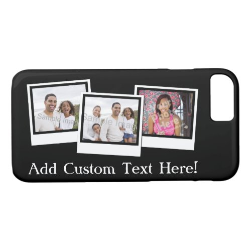 Personalized 3_Photo Snapshot Frames Custom Color iPhone 87 Case