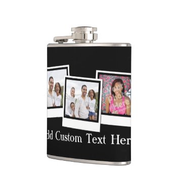 Personalized 3-photo Snapshot Frames Custom Color Flask by cutencomfy at Zazzle