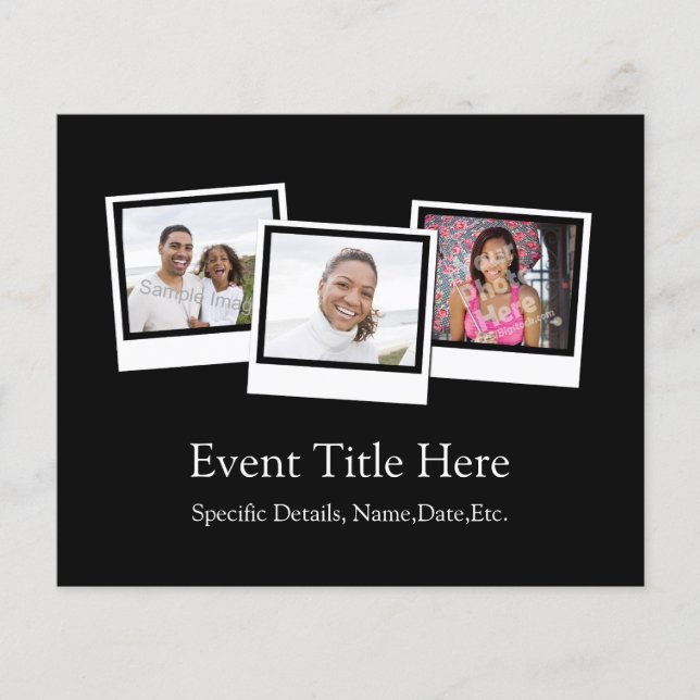 Personalized 3-Photo Snapshot Frames Custom Color Flyer (Front)