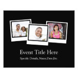 Personalized 3-Photo Snapshot Frames Custom Color Flyer