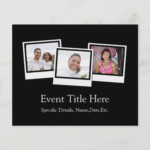 Personalized 3_Photo Snapshot Frames Custom Color Flyer
