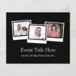Personalized 3-Photo Snapshot Frames Custom Color Flyer