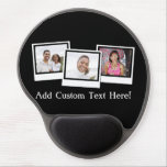 Personalized 3-Photo Snapshot Frames Custom Color Gel Mouse Pad