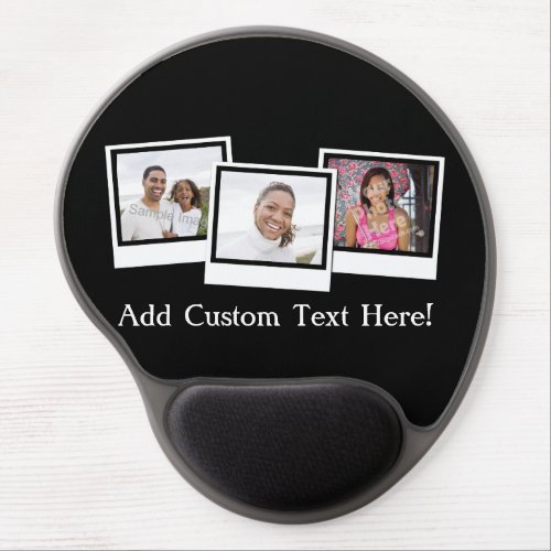 Personalized 3_Photo Snapshot Frames Custom Color Gel Mouse Pad