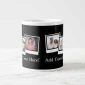 Personalized 3-Photo Snapshot Frames Custom Color Giant Coffee Mug (Front)