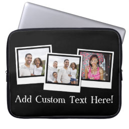 Personalized 3-Photo Snapshot Frames Custom Color Laptop Sleeve