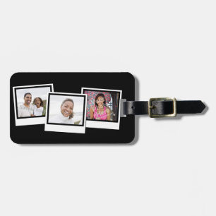 Personalized 3-Photo Snapshot Frames Custom Color Luggage Tag