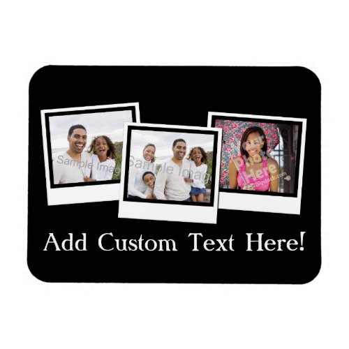 Personalized 3_Photo Snapshot Frames Custom Color Magnet