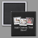 Personalized 3-Photo Snapshot Frames Custom Color Magnet