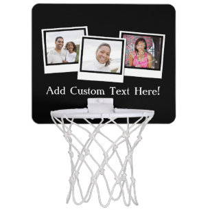 Personalized 3-Photo Snapshot Frames Custom Color Mini Basketball Hoop