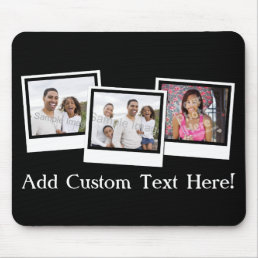Personalized 3-Photo Snapshot Frames Custom Color Mouse Pad