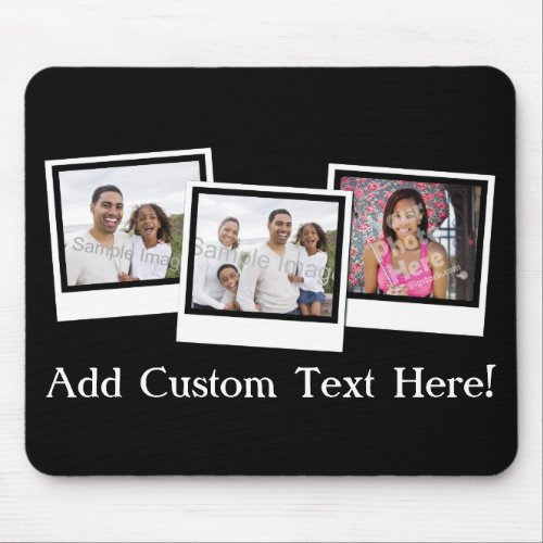 Personalized 3_Photo Snapshot Frames Custom Color Mouse Pad