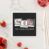 Personalized 3-Photo Snapshot Frames Custom Color Napkins (Insitu)