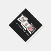Personalized 3-Photo Snapshot Frames Custom Color Napkins (Corner)