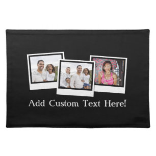 Personalized 3-Photo Snapshot Frames Custom Color Placemat