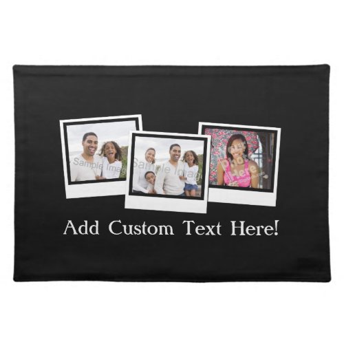 Personalized 3_Photo Snapshot Frames Custom Color Placemat