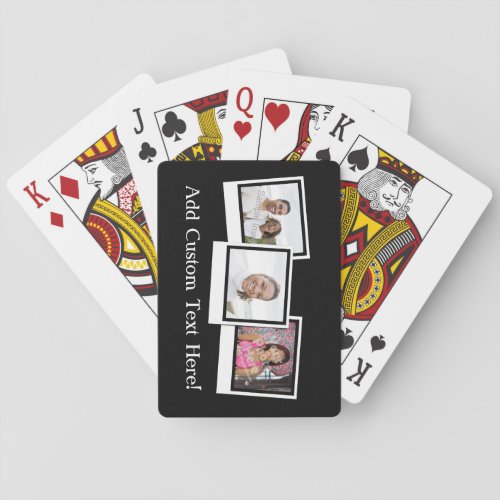 Personalized 3_Photo Snapshot Frames Custom Color Playing Cards