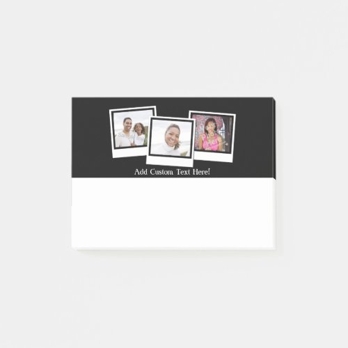 Personalized 3_Photo Snapshot Frames Custom Color Post_it Notes