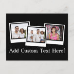 Personalized 3-Photo Snapshot Frames Custom Color Postcard
