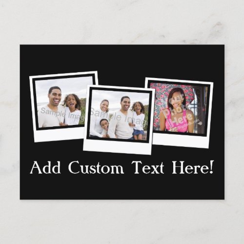 Personalized 3_Photo Snapshot Frames Custom Color Postcard